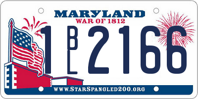 MD license plate 1BL2166