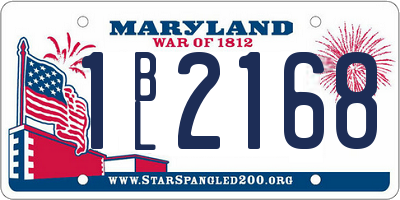 MD license plate 1BL2168
