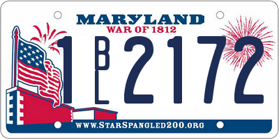 MD license plate 1BL2172