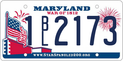 MD license plate 1BL2173