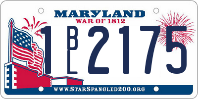 MD license plate 1BL2175