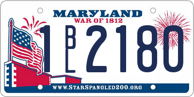 MD license plate 1BL2180