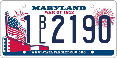 MD license plate 1BL2190