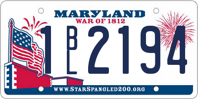 MD license plate 1BL2194
