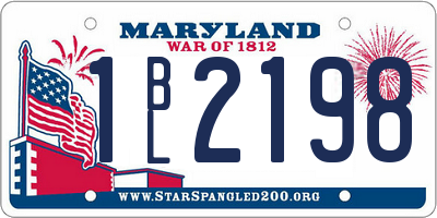 MD license plate 1BL2198