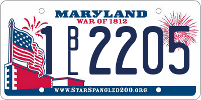 MD license plate 1BL2205