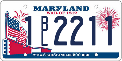 MD license plate 1BL2211