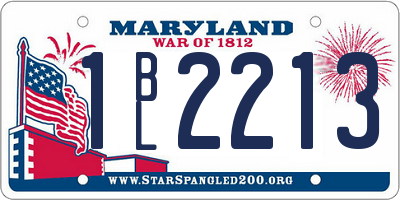 MD license plate 1BL2213