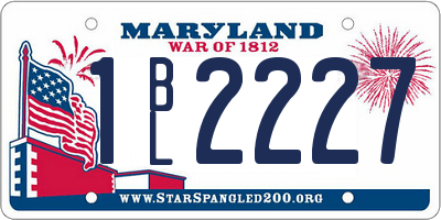 MD license plate 1BL2227