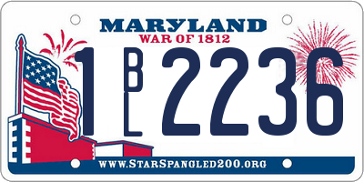 MD license plate 1BL2236