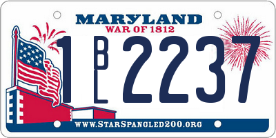 MD license plate 1BL2237