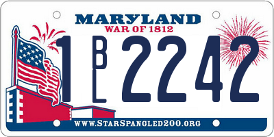 MD license plate 1BL2242