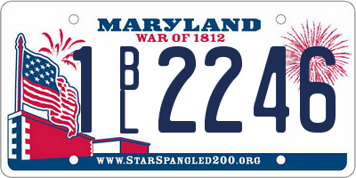 MD license plate 1BL2246
