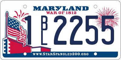 MD license plate 1BL2255