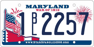 MD license plate 1BL2257