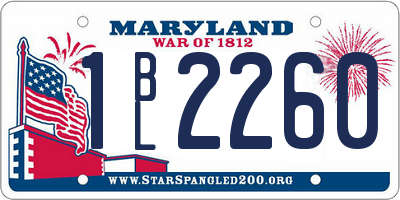 MD license plate 1BL2260