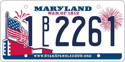 MD license plate 1BL2261