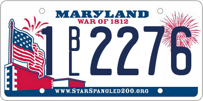 MD license plate 1BL2276