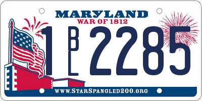 MD license plate 1BL2285