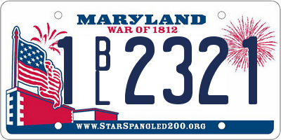 MD license plate 1BL2321