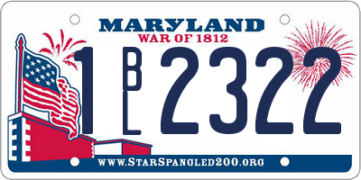 MD license plate 1BL2322