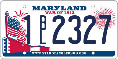 MD license plate 1BL2327