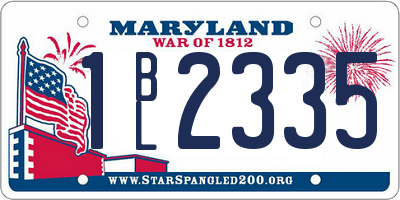 MD license plate 1BL2335