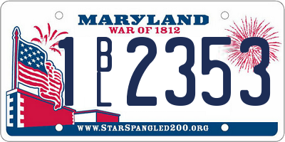 MD license plate 1BL2353