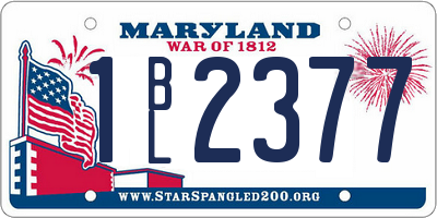 MD license plate 1BL2377
