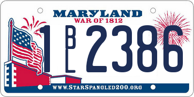 MD license plate 1BL2386