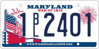 MD license plate 1BL2401
