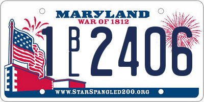 MD license plate 1BL2406