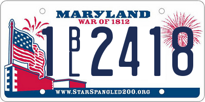MD license plate 1BL2418