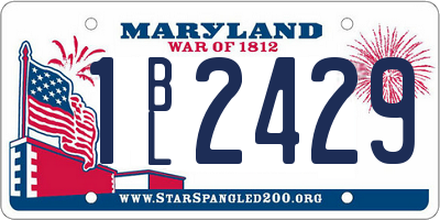 MD license plate 1BL2429