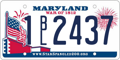 MD license plate 1BL2437
