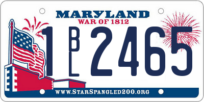 MD license plate 1BL2465