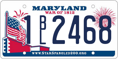 MD license plate 1BL2468