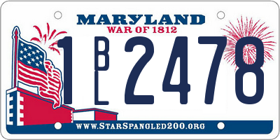 MD license plate 1BL2478