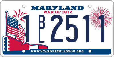 MD license plate 1BL2511