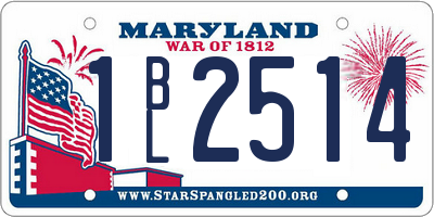 MD license plate 1BL2514