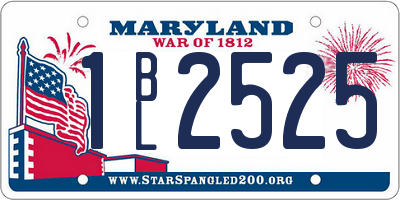 MD license plate 1BL2525