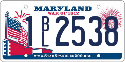 MD license plate 1BL2538