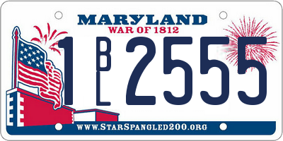 MD license plate 1BL2555