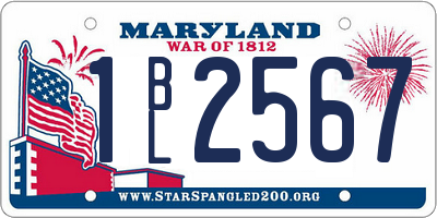 MD license plate 1BL2567