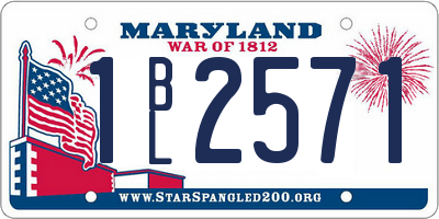MD license plate 1BL2571
