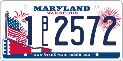 MD license plate 1BL2572