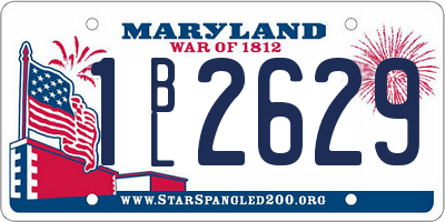 MD license plate 1BL2629