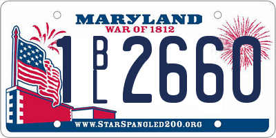 MD license plate 1BL2660