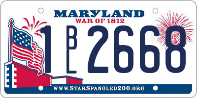 MD license plate 1BL2668
