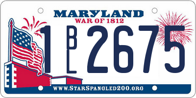 MD license plate 1BL2675